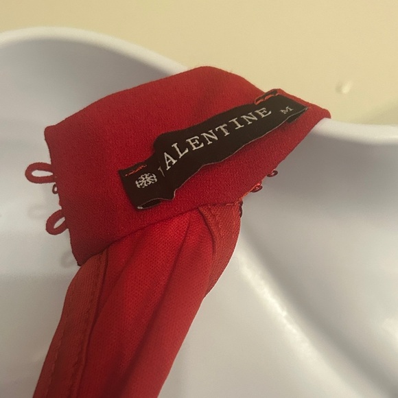 Valentine Red Sequined Halter Wide-Leg Jumpsuit Women's Medium - Picture 2 of 2